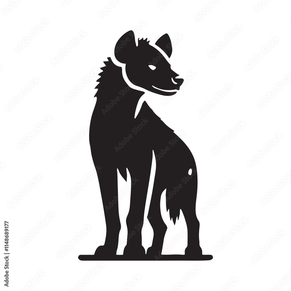 Obraz premium Bold hyena silhouette for modern artistic projects - Hyena illustration - minimallest hyena vector 