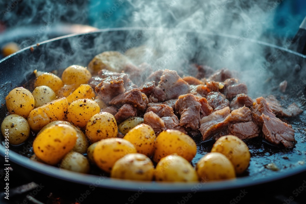 Smoky Grilled Meat and Potatoes Smoky Grilled Meat and Potatoes