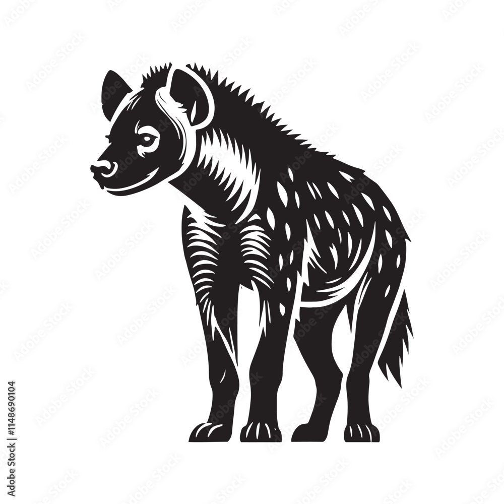 Fototapeta premium Hyena silhouette for versatile media and print applications - Hyena black vector 