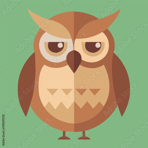 A sad owl vector.