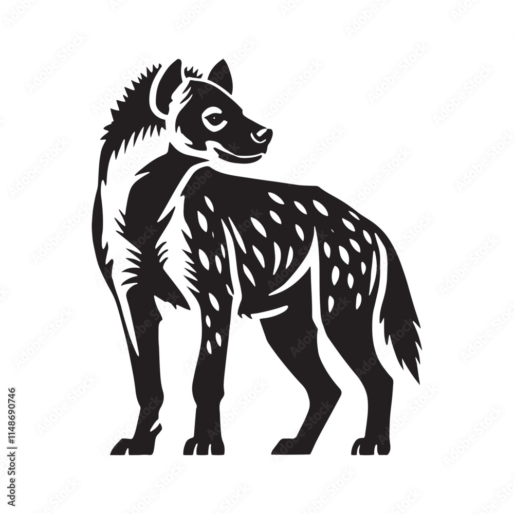 Obraz premium Simplified hyena silhouette for artistic projects - Hyena illustration - minimallest hyena vector 