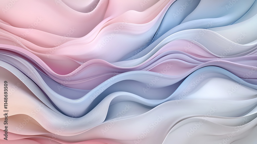 Obraz premium Abstract Pastel Waves Flowing Seamlessly