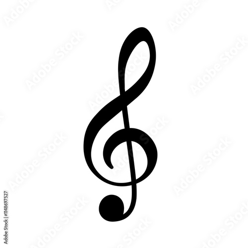treble clef icon. Musical note icon