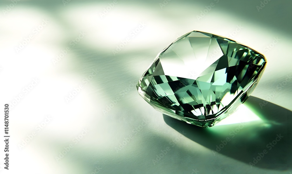 Fototapeta premium Green gem with light and shadow.