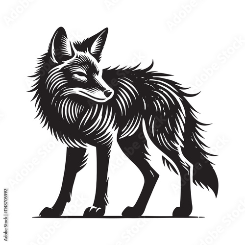 Captivating jackal silhouette for creative projects - Jackal black vector
