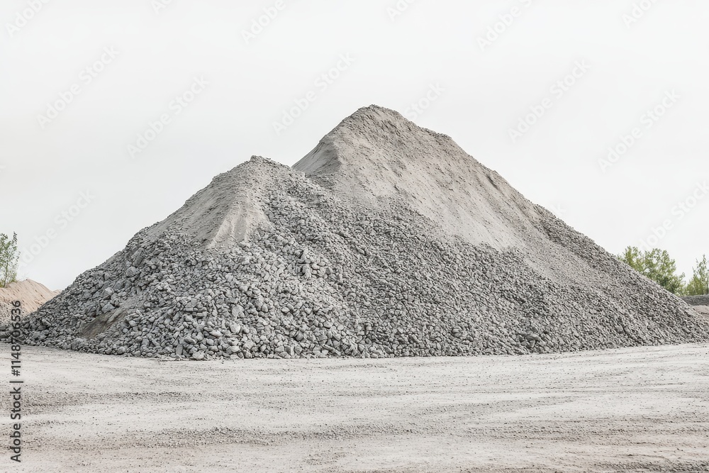 Fototapeta premium A heap of non reactive construction materials A substantial mound of sand and gravel Clear image