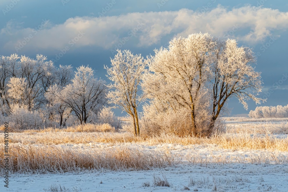 Winter landscape - frosty trees in winter forest in cold weather. Winter landscape - frosty trees in winter forest in cold weather.