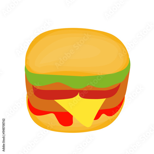 Flat design Hand drawn burger illustration 