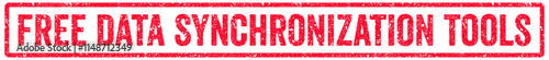 Free Data Synchronization Tools Stamp Transparent Seal, Red Grunge Free Data Synchronization Tools Word Rubber Stamp Seal