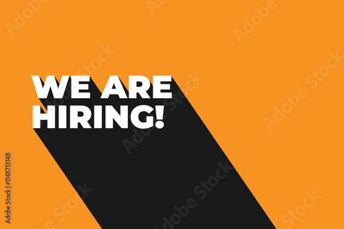 We Are Hiring a Typography text style on white background