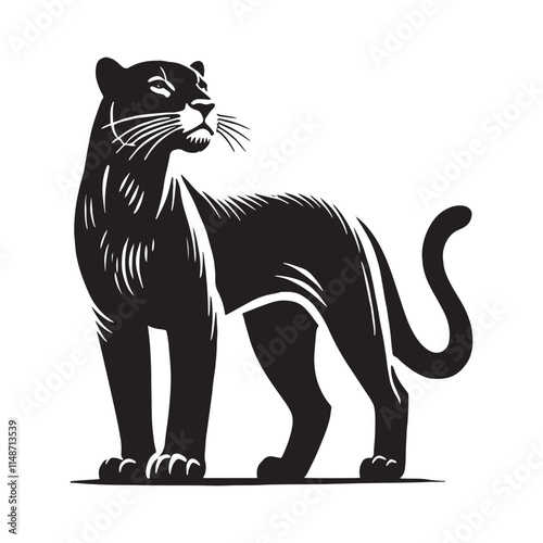 Detailed jaguar silhouette for versatile design projects - Jaguar black vector
