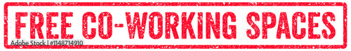 Free Co-working Spaces Stamp Transparent Seal, Red Grunge Free Co-working Spaces Word Rubber Stamp Seal