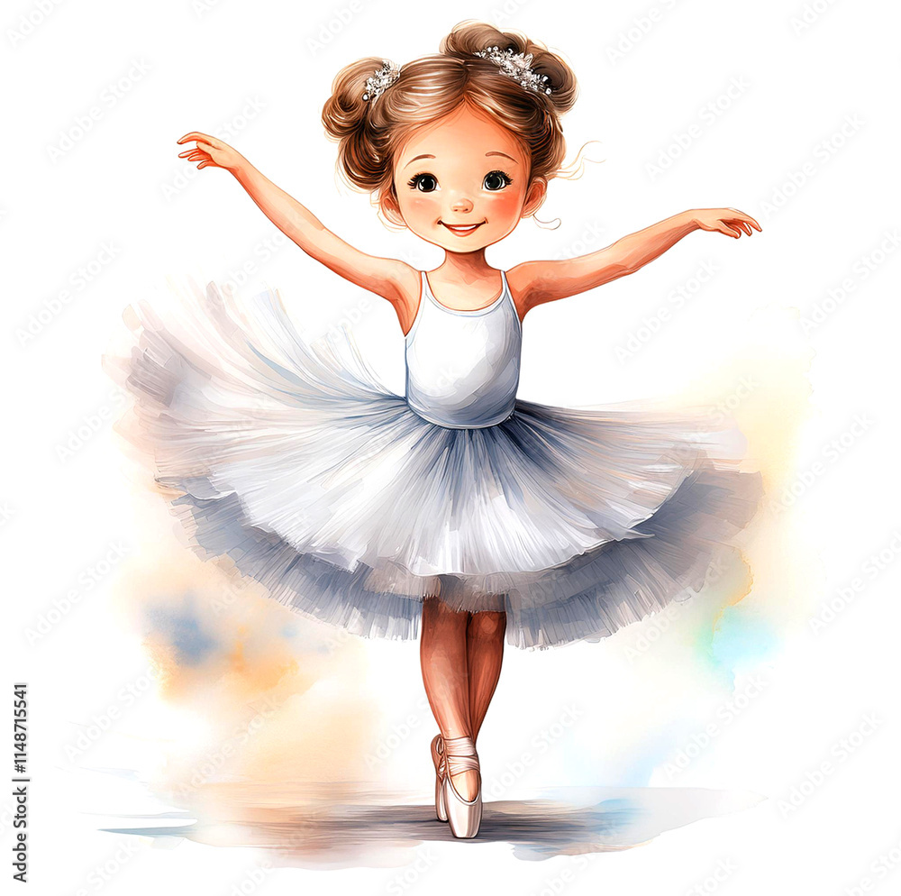 白いチュチュを着た小さなバレリーナの女の子の水彩画(Watercolor painting of Little ballerina girl in a white tutu)
白いチュチュを着た小さなバレリーナの女の子の水彩画(Watercolor painting of Little ballerina girl in a white tutu)