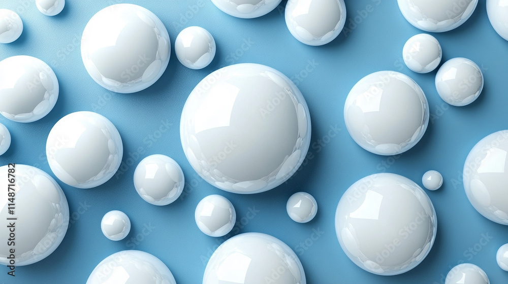 Abstract white 3D geometric shapes on a gradient blue background forming a modern banner with a sense of depth elegance and order symbolizing creativity innovation and the harmony between chaos and st