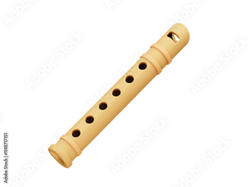  flute music icon 3d render illustration
