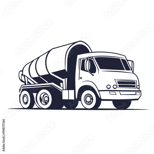 Concrete mixer truck design used for construction activities in urban settings