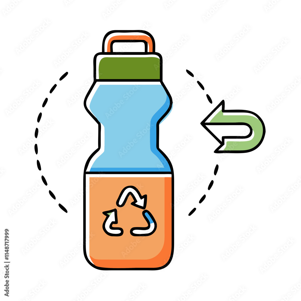 Promote ecological tourism with a reusable water bottle icon representing sustainability in outdoor adventures Promote ecological tourism with a reusable water bottle icon representing sustainability in outdoor adventures