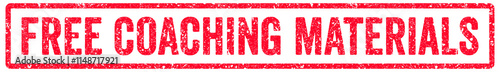 Free Coaching Materials Stamp Transparent Seal, Red Grunge Free Coaching Materials Word Rubber Stamp Seal