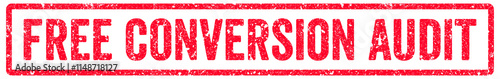 Free Conversion Audit Stamp Transparent Seal, Red Grunge Free Conversion Audit Word Rubber Stamp Seal