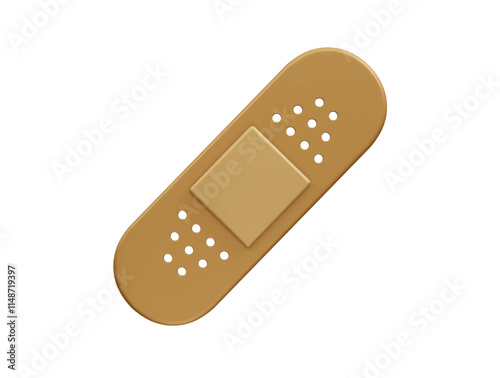 Medical plaster bandage icon 3d render illustration vector