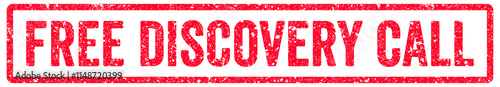 Free Discovery Call Stamp Transparent Seal, Red Grunge Free Discovery Call Word Rubber Stamp Seal