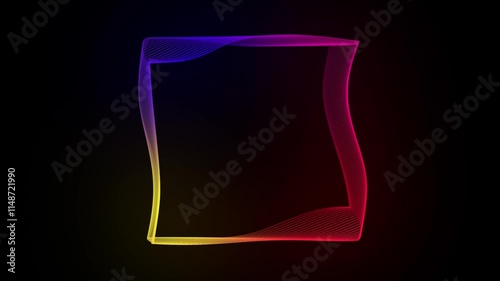 Vibrant 4K Square Animation Loop. Dynamic Neon Gradient Lines for Modern Motion Background and Creative Design