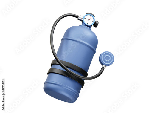 Oxygen Tank 3D Icon Illustration