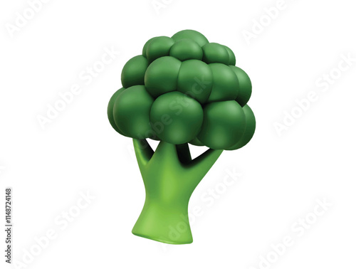 3D rendering broccoli illustration render icon vector