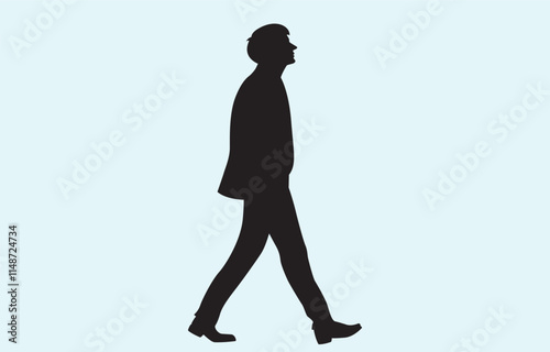 Vector art of businessman silhouette isolated on white background