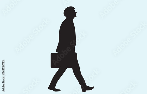 Vector art of businessman silhouette isolated on white background
