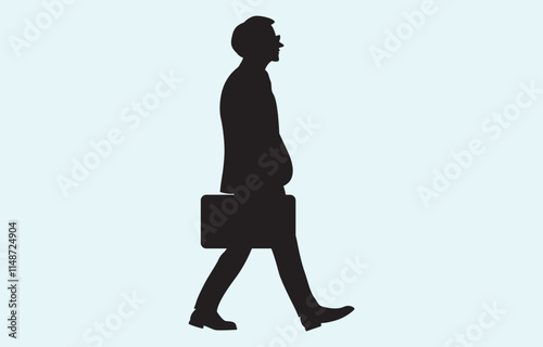 Vector art of businessman silhouette isolated on white background