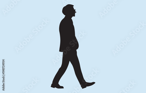 Vector art of businessman silhouette isolated on white background