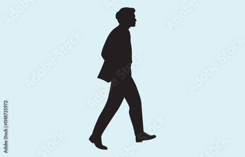 Vector art of businessman silhouette isolated on white background