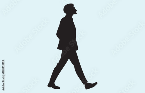 Vector art of businessman silhouette isolated on white background