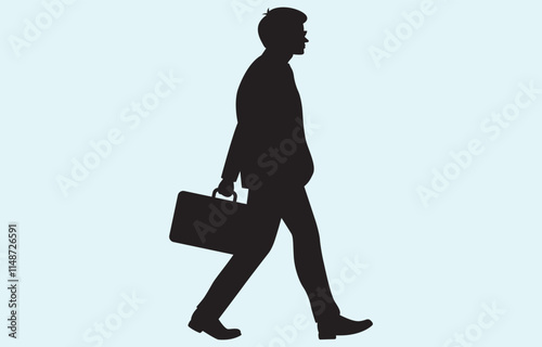 Vector art of businessman silhouette isolated on white background