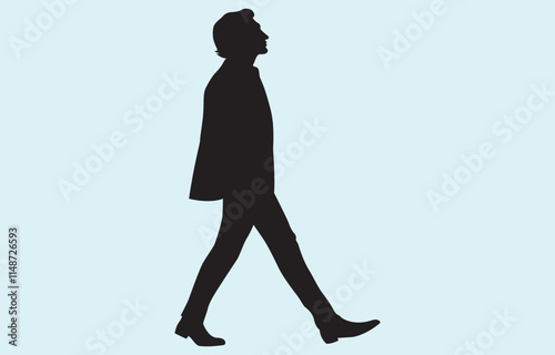 Vector art of businessman silhouette isolated on white background