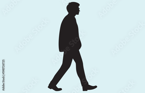 Vector art of businessman silhouette isolated on white background