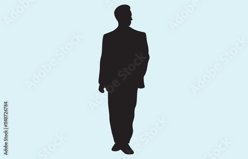Vector art of businessman silhouette isolated on white background