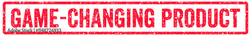 Game-Changing Product Stamp Transparent Seal, Red Grunge Game-Changing Product Word Rubber Stamp Seal