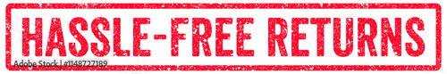 Hassle-Free Returns Stamp Transparent Seal, Red Grunge Hassle-Free Returns Word Rubber Stamp Seal