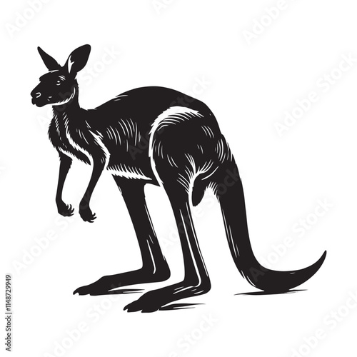 Bold kangaroo silhouette for innovative artistic designs - Kangaroo illustration - minimallest kangaroo vector
