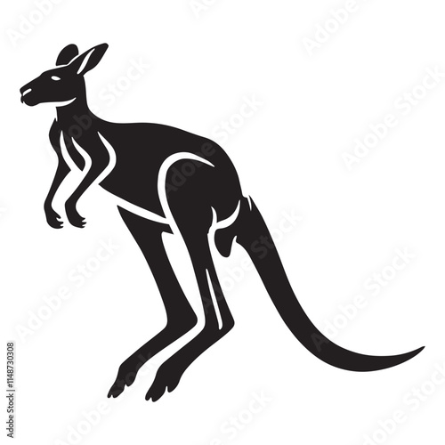 Majestic kangaroo silhouette for innovative design needs - Kangaroo black vector
 photo