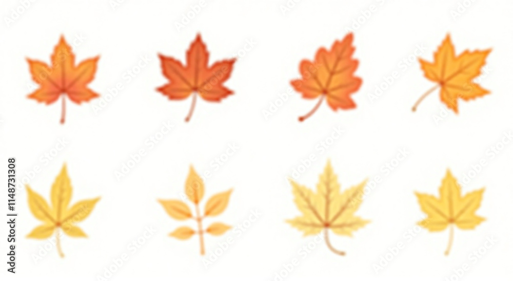 autumn leaves isolated on white