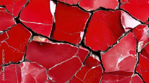 Abstract Red Cracked Stone Texture Background photo