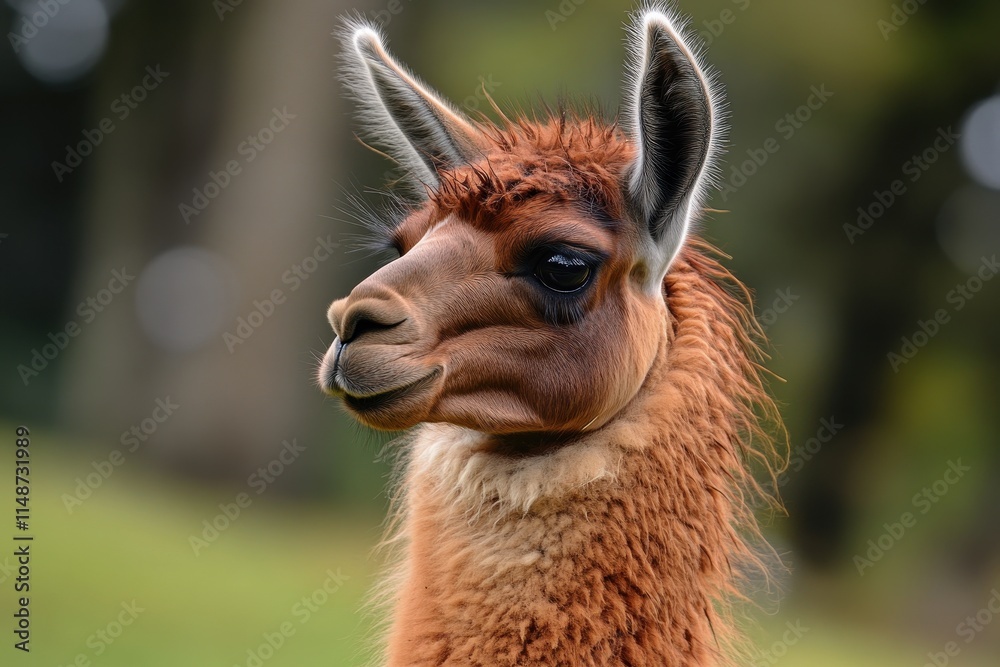 Obraz premium Brown llama lama glama an animal native to the Andes of South America