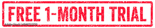 Free 1-Month Trial Stamp Transparent Seal, Red Grunge Free 1-Month Trial Word Rubber Stamp Seal