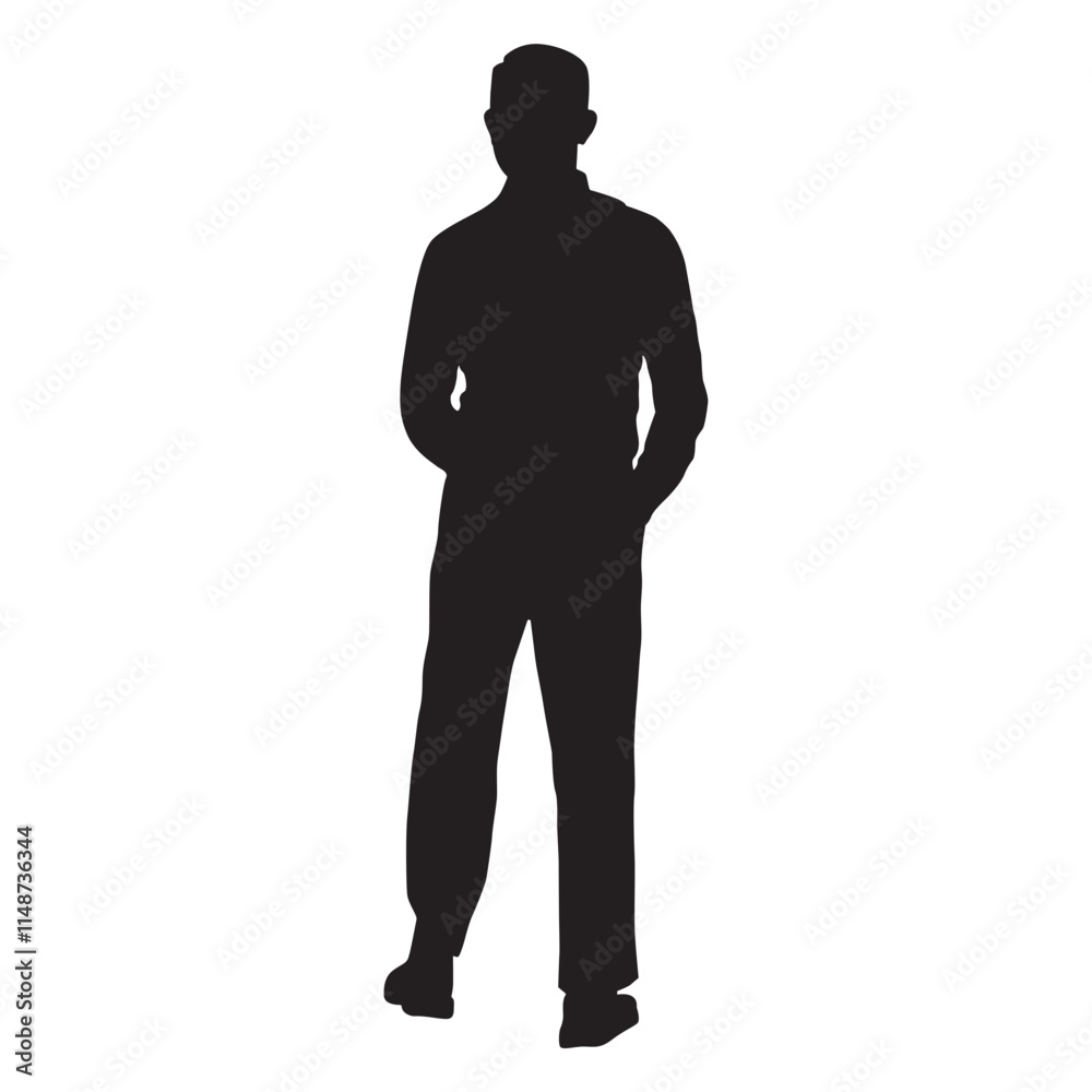 Vector silhouette of a person walking towards the front Vector silhouette of a person walking towards the front