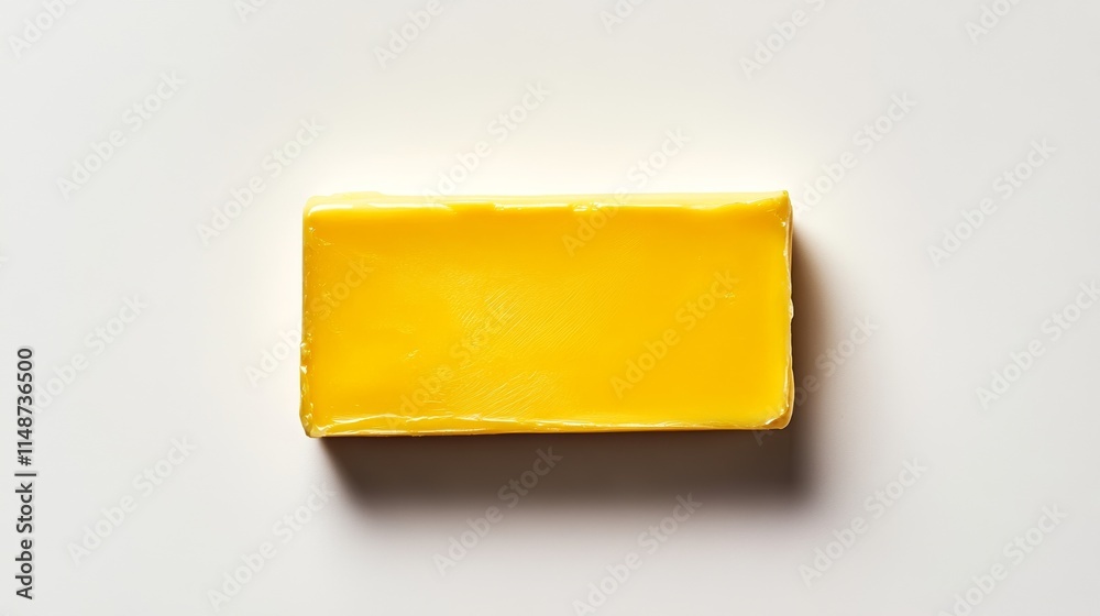 Fresh block of yellow butter on a white surface. Fresh block of yellow butter on a white surface.