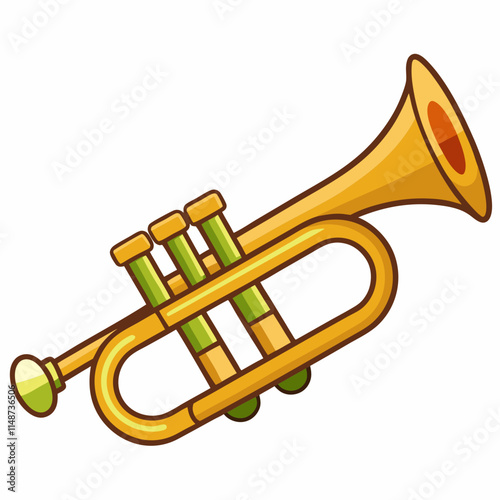 trumpet isolated on white background