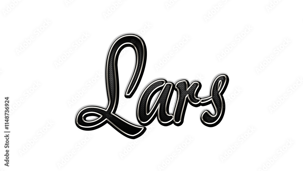 black metal 3d design of name Lars on white background. black metal 3d design of name Lars on white background.